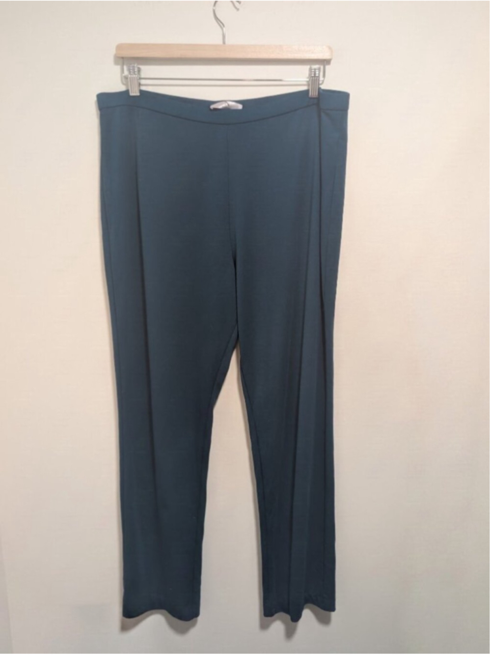 N Natori | Stretch Knit Straight Leg Pull On Pants In Teal
